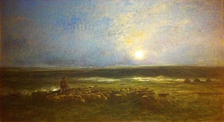 Lever de lune à Auvers, ou Le Retour du troupeau (1877), huile sur toile, 106.5 x 188 cm, musée des beaux-arts de Montréal