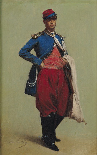 Portrait de Monet en uniforme 1861/62 - Charles Lhullier huile sur toile 37 x 24cmMusée Marmottan Monet