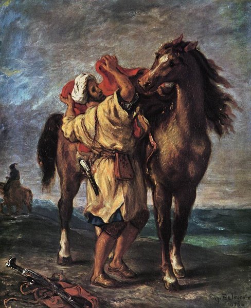 Cavalier sellant son cheval