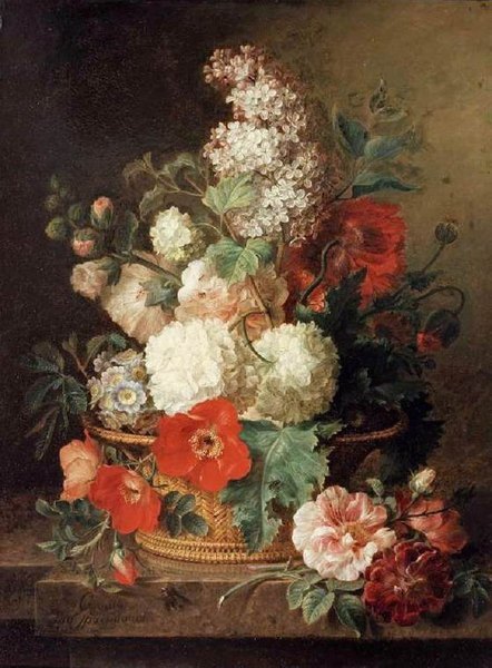 Panier de fleurs - Van Spaendonck