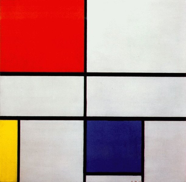 Composition III rouge jaune bleu  - Piet Mondrian