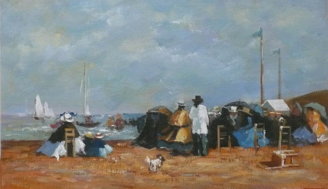 Crinolines sur la plage - E.Boudin