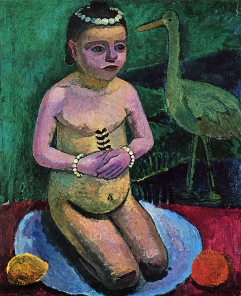 Enfant nu avec une cigogne - Paula Modersohn-Becker