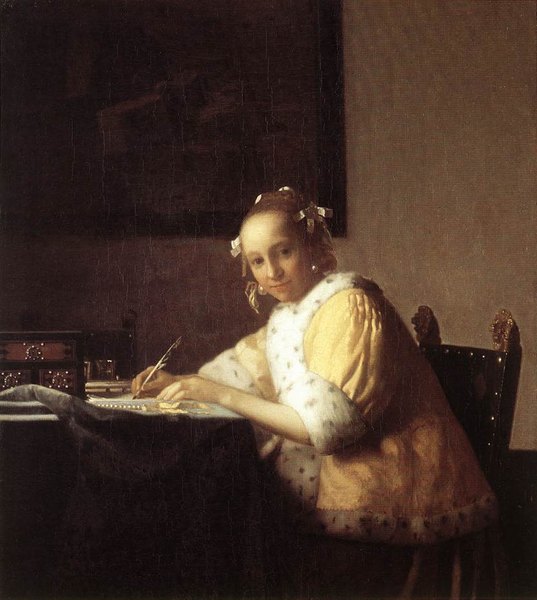 Jeune Femme écrivant une lettre - Jan Vermeer