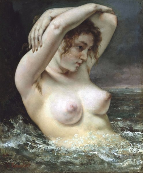 femme à la vague - Courbet