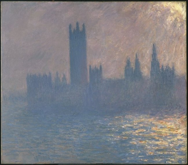 Le parlement, effet de soleil - Claude Monet