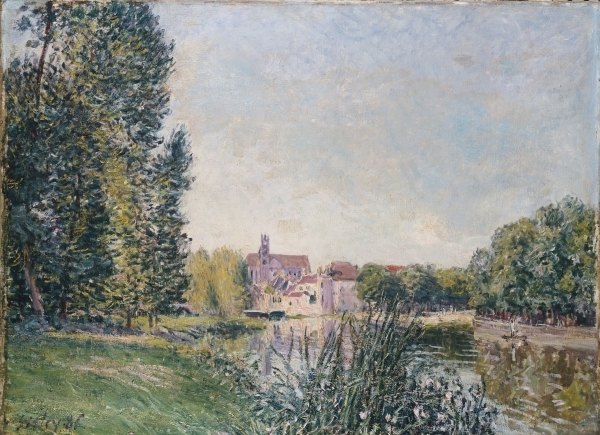 Le canal du Loing et l'église - Alfred Sisley