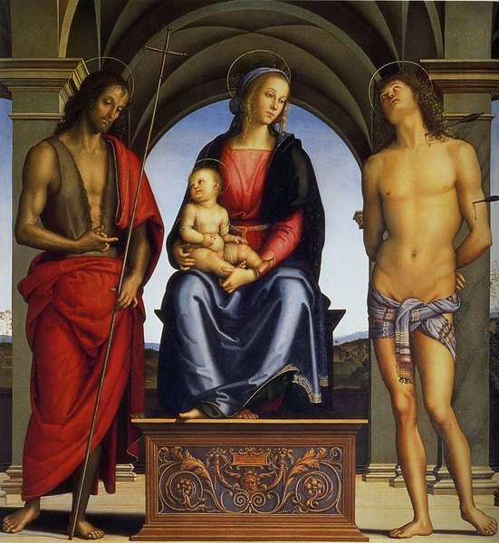 Vierge à l'enfant entre les Saint Jean Baptiste et Saébastien - Le Pérugin