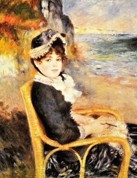 Femme assise au bord de la mer (1883) Renoir