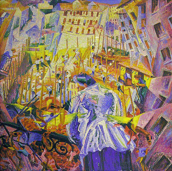 La strada entra nella casa - 1911 - Umberto Boccioni