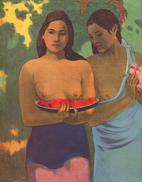 Deux tahitiennes aux fleurs de mangue