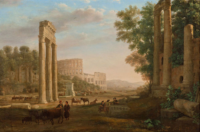 Caprice avec les ruines du forum romain - Gellée dit la lorrain Claude