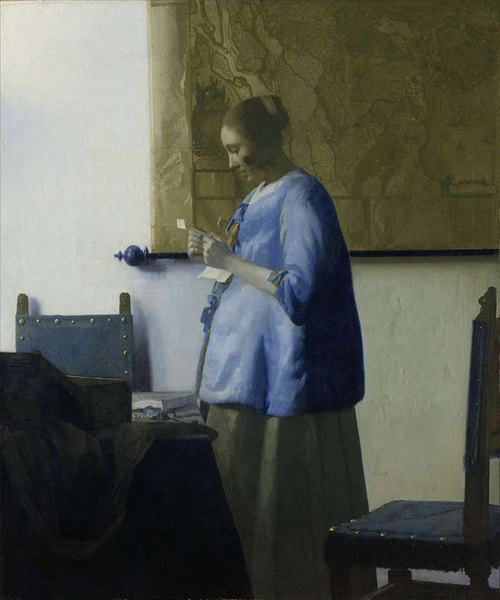 Femme en bleu lisant une lettre -Jan Vermeer