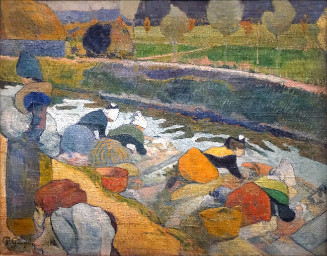 lavandières au bord du canal - Paul Gauguin