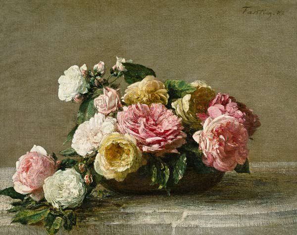 Roses dans un Plat - Fantin-Latour Henri