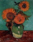 3-Vase_trois tournesols (Arles, août 1888). Collection privée, États-Unis.
