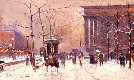 La Madeleine sous la neige - Eug&egrave;ne Galien Lalou