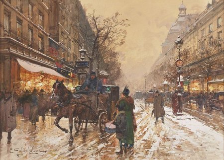 Cal&egrave;che sur les Grands Boulevards - Eug&egrave;ne Galien Lalou