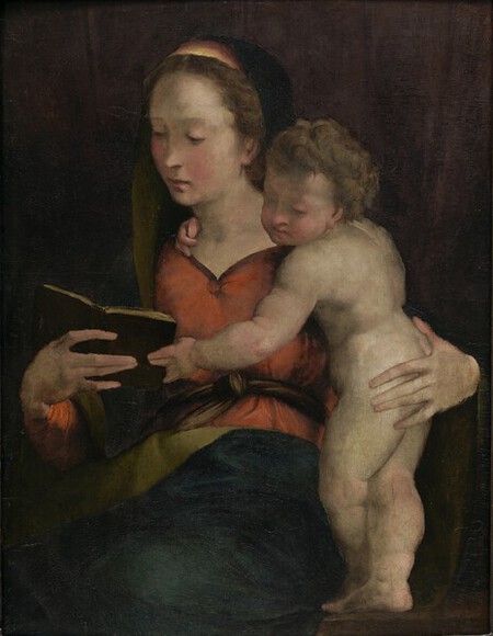 Vierge à lEnfant Polidoro Caldara da Caravaggio (Caravaggio, vers 1500  Messine, 1543) Vers 1525 Huile sur panneau Collection Alana, Newark, DE, États-Unis
