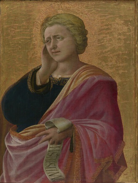 Saint Jean l�&Eacute;vang&eacute;liste Fra Filippo Lippi (Florence, vers 1406 � Spol&egrave;te, 1469) vers 1432-1434 Tempera et or sur panneau 42,8 x 32 cm Collection Alana, Newark, DE, &Eacute;tats-Unis