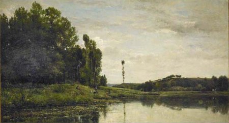 Bords de l'Oise (1863), huile sur toile, 88.9 x 161.3 cm, mus&eacute;e d'art de Saint-Louis (Missouri)
