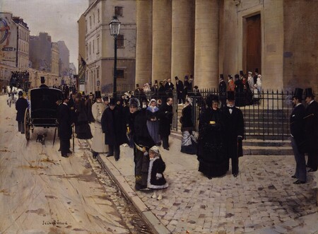 Sortie de l'Eglise St Philippe du Roule - 1877 - 81 x 54 cm -M.M.A New York