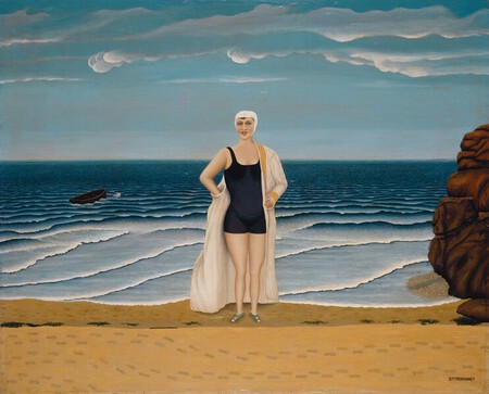 Les falaises et la mer Dominique Peyronnet 1931 Huile sur toile 50 x 61 cm
