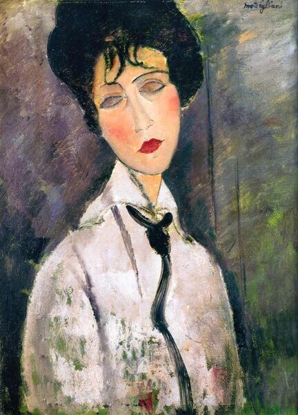 Femme &agrave; la cravate noire -Modigliani