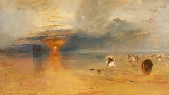 Plage de Calais &agrave; mar&eacute;e basse -W. TURNER