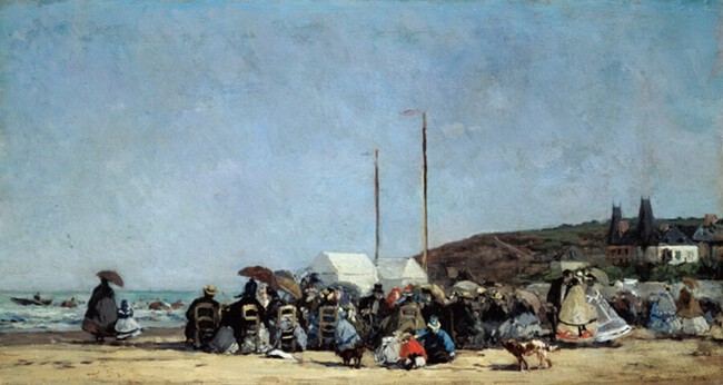 La plage de Trouville -Eug&egrave;ne Boudin