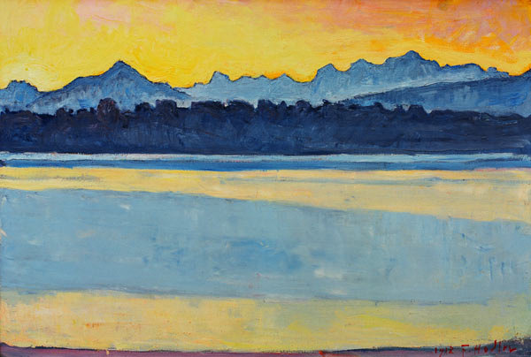 Baie de Gen&egrave;ve avec Mont Blanc - Hodler