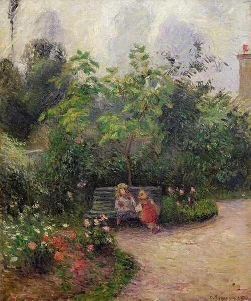 un coin du jardin de l'Hermitage &agrave; Pontoise - Camille Pissarro