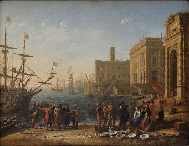 Vue d'un port avec le Capitole  - Gell&eacute;e dit Le Lorrain Claude
