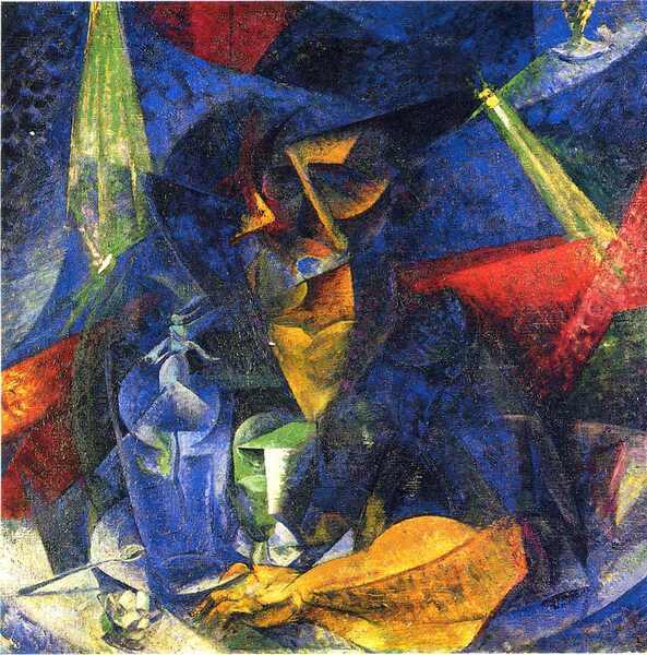 Femme dans un caf&eacute; - Umberto Boccioni