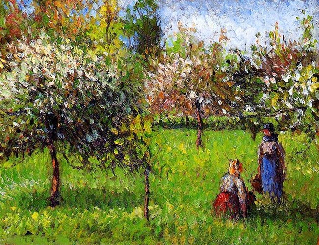 Pommiers en fleurs &agrave; Eragny