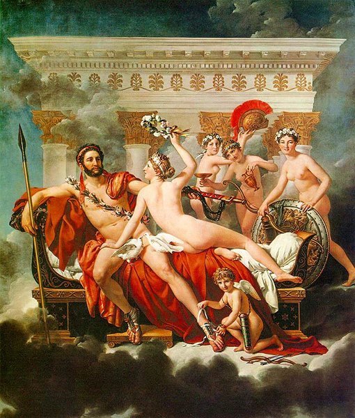 Mars d&eacute;sarm&eacute; par V&eacute;nus et les Gr&acirc;ces - David