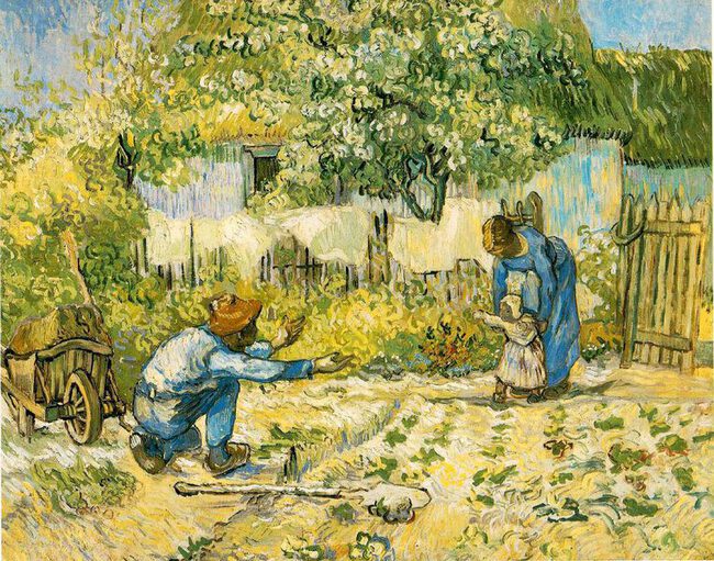 Les premiers  pas (d'apr&egrave;s Millet) - Vincent Van Gogh