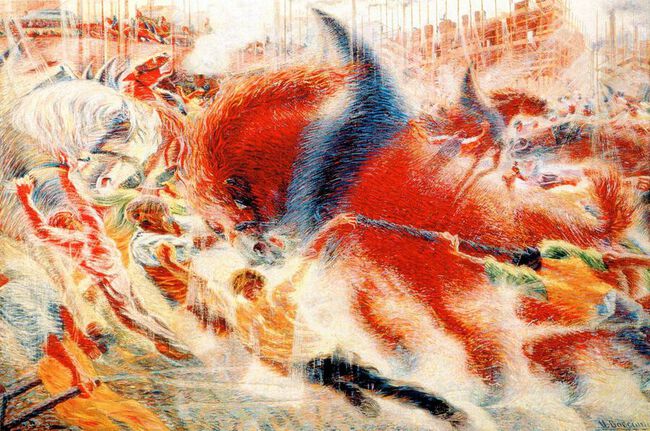 La ville se l&egrave;ve - 1910 - Umberto Boccioni