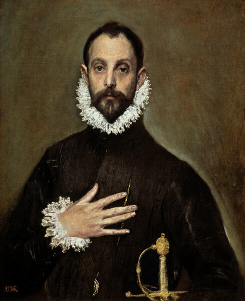 Un noble avec la main sur la poitrine - El Greco