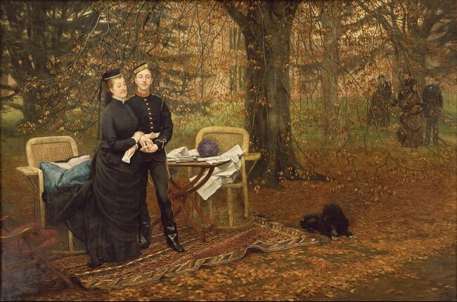 L�Imp&eacute;ratrice Eug&eacute;nie et le Prince imp&eacute;rial dans le parc de Camden Place - James Jacques Tissot
