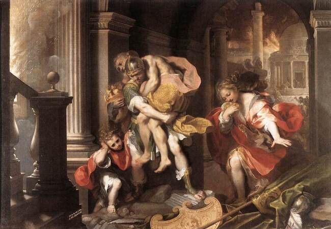 En&eacute;e fuyant Troie - Federico Baroccio