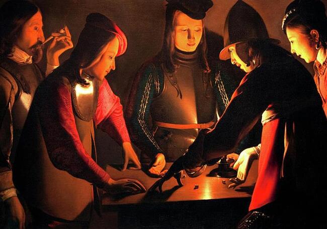 Les joueurs de d&eacute; - Georges de la Tour