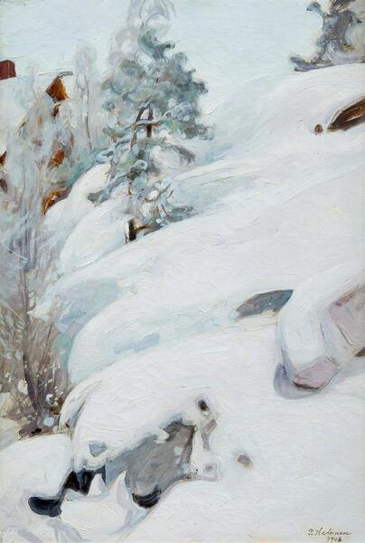 Paysage d'Hiver  enneig&eacute; - 1908