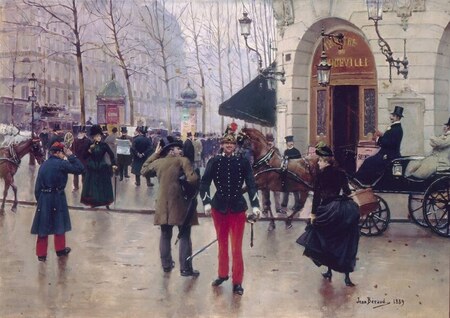 Boulvard des Capucines - Th&eacute;atre du Vaudeville - 1889 - 35 x 41 cm - Mus&eacute;e Carnavalet