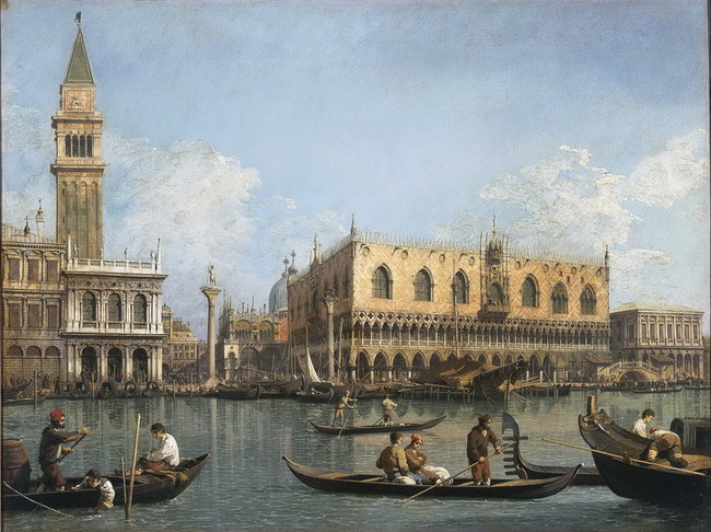 Vue du Bassin San Marco depuis la pointe de la Douane - Canaletto