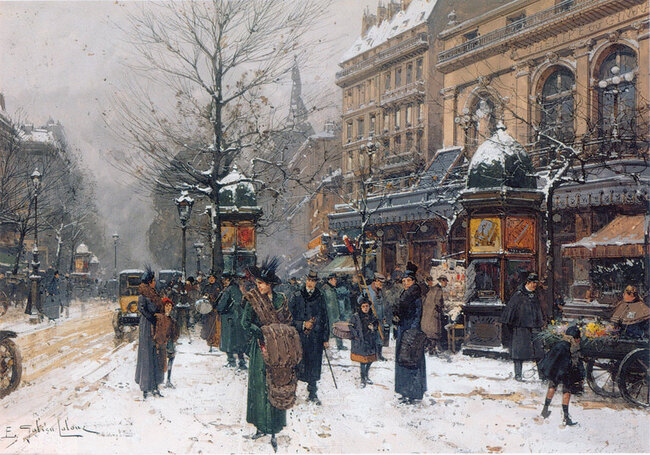 Scènes de neige à Paris -Eugène Galien Lalou
