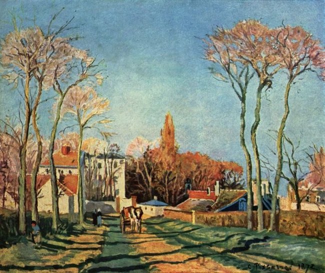 Entrée du village de Voisins - Camille Pissarro