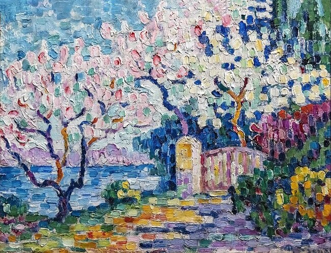 Arbres en fleurs (amandiers) -Paul Signac