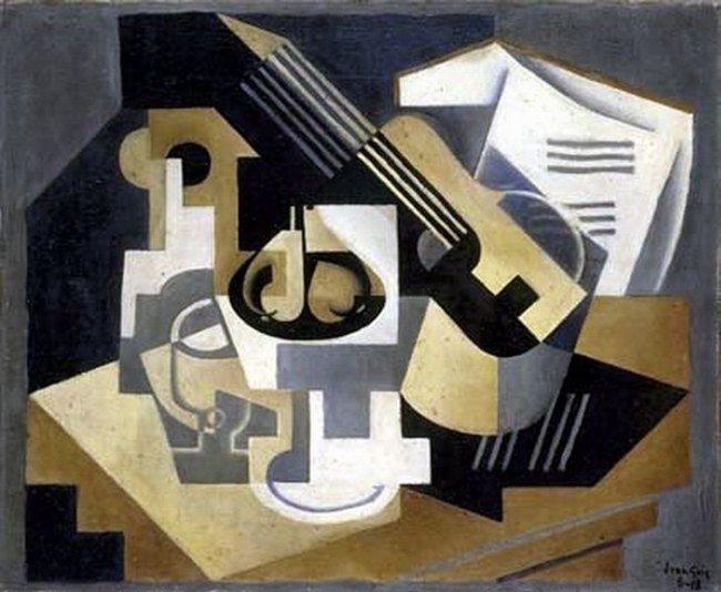 Guitare , verre et compotier - Juan Gris