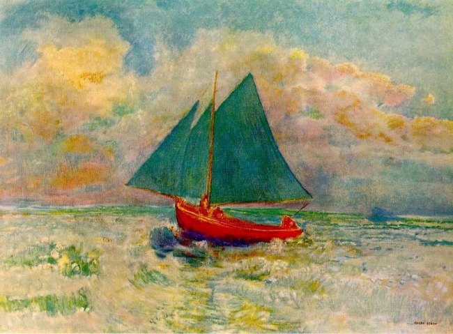 Le bateau rouge - Odilon Redon